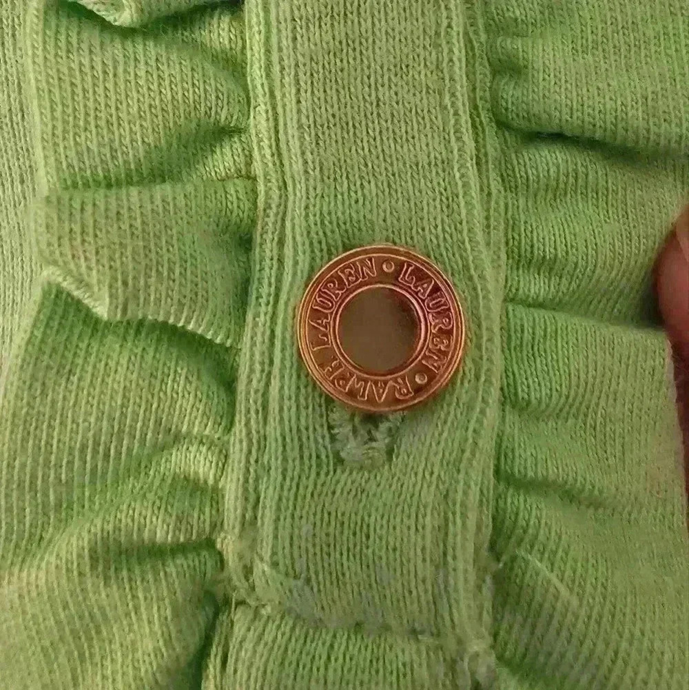 Lauren Ralph Lauren Lime Green Ruffle Button Polo Plus Size 1X - Picture 3 of 4